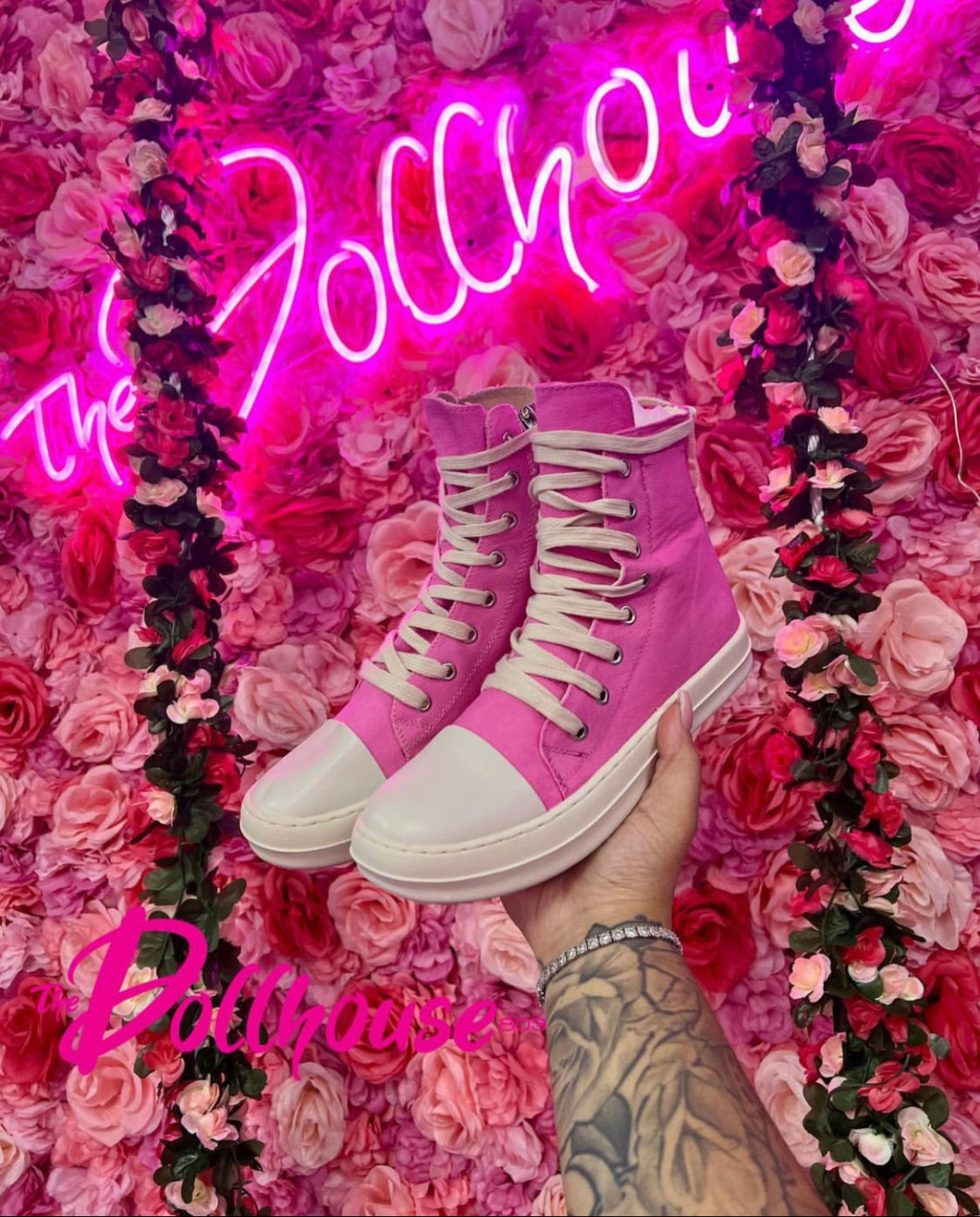 “It Girl” Pink Canvas Sneakers